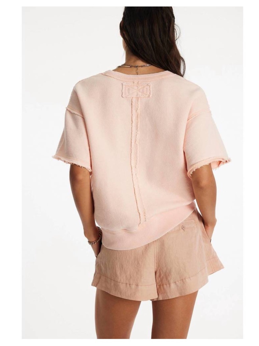 NWT We The Free People So Easy Boxy cropped sweatshirt in Tropical Peach XL - Picture 3 of 11